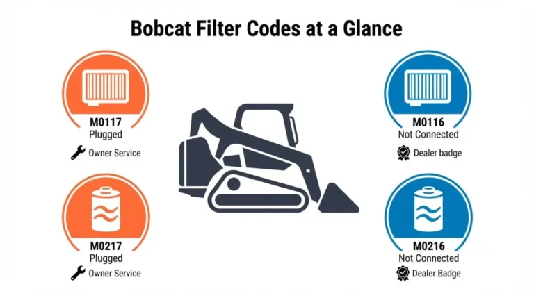 Bobcat Filter Plugged Code decision map for M0117 M0217 service triggers