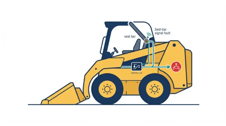 Seat Bar sensor signal fault stopping a compact loader with the lift arms lowered
