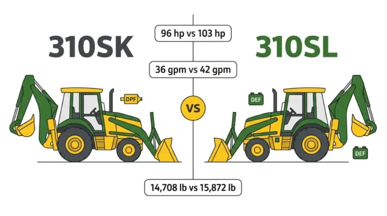 John Deere 310SL vs 310SK Backhoe Specs With the Correct Weights